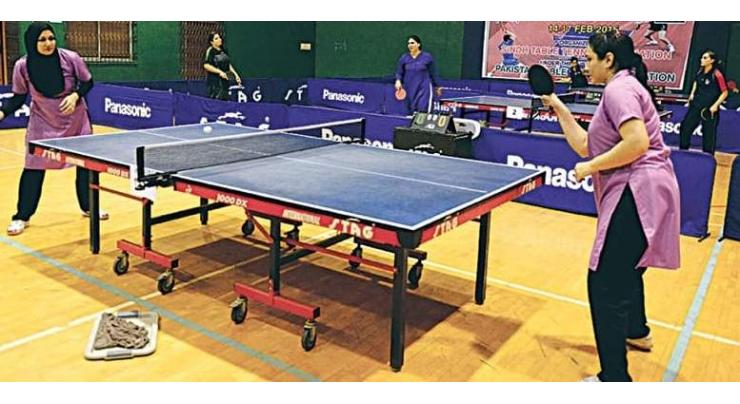 Table tennis matches played at Bilawal Sports Complex Nawabshah
