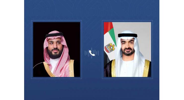 UAE President, Saudi Crown Prince discuss brotherly relations, efforts to address regional developments in phone call
