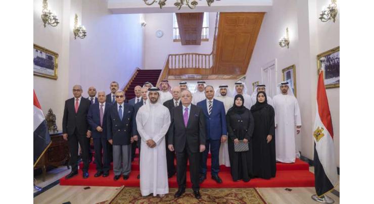 Sultan bin Ahmed meets President of State Council of Egypt