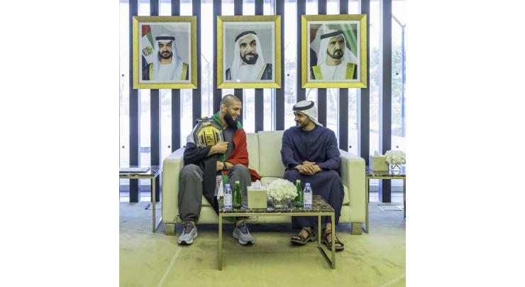 Zayed bin Mohamed bin Zayed welcomes UFC world champion Khamzat Chimaev