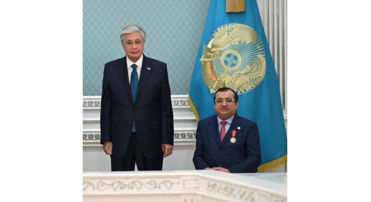Kazakh President awards APC President Majid Al-Usaimi 'Order of Friendship'