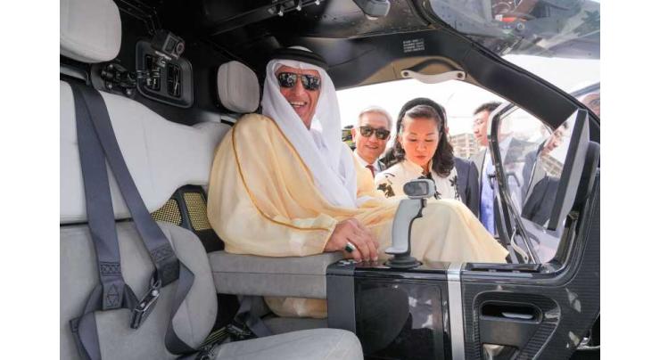 Saud bin Saqr witnesses first trial flight of electric flying vehicle in Ras Al Khaimah