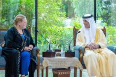 Saud bin Saqr receives Finland's ambassador