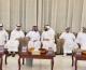 ولي عهد أم القيوين يقدم واجب العزاء في وفاة الشيخ إبراهيم ..