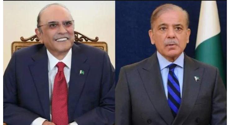 President Asif Ali Zardari and Prime Minister Muhammad Shehbaz Sharif  pay tributes to security forces on operations in Quetta, Kech
