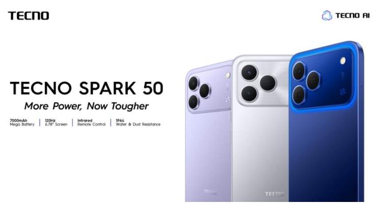 TECNO Launches SPARK 50 in Pakistan with 7000mAh Battery, Durable Design, and Enhanced Connectivity