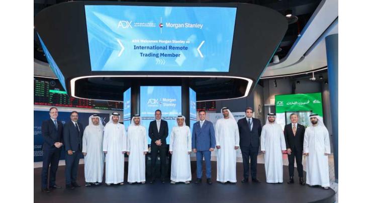 ADX welcomes Morgan Stanley as first international investment bank remote trading member