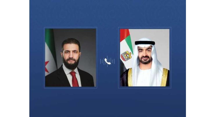 UAE and Syrian Presidents discuss cooperation and regional developments