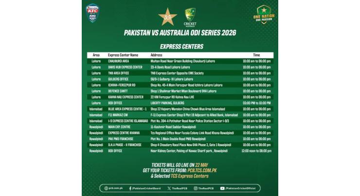 Pakistan vs Australia ODI series tickets to go on sale from May 22