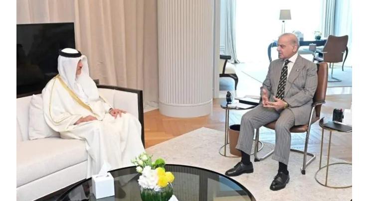 Prime Minister Muhammad Shehbaz Sharif, Qatari counterpart exchange views on bilateral cooperation