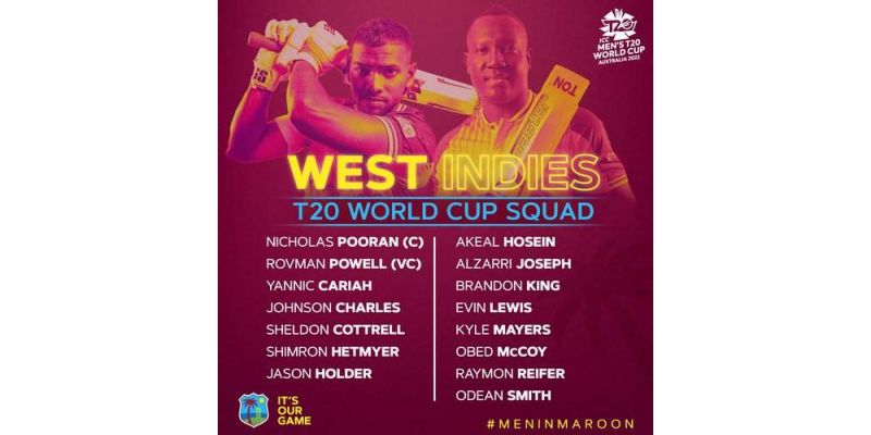 T20 World Cup 2022 West Indies Squad, Batters, All-Rounders, Bowlers, Wicketkeepers