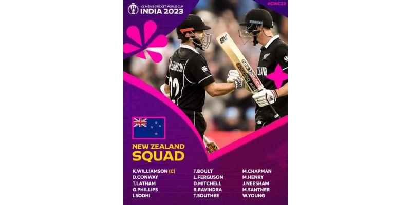 Cricket World Cup 2023 New Zealand Squad, Batters, All-Rounders, Bowlers, Wicketkeepers