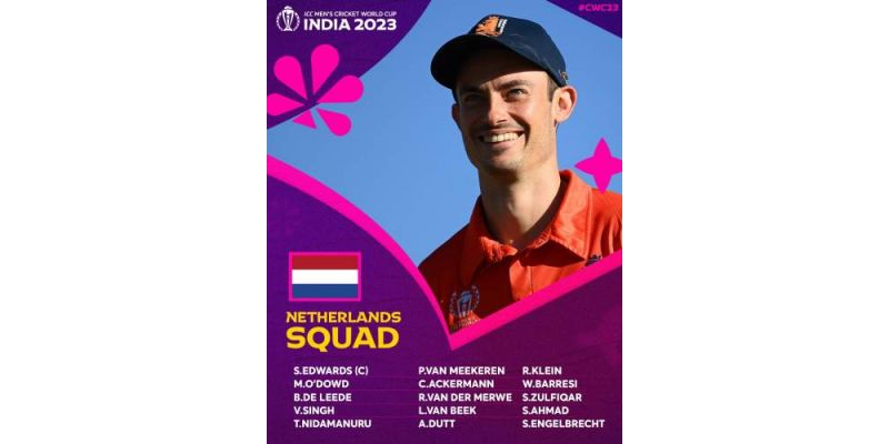 Cricket World Cup 2023 Netherlands Squad, Batters, All-Rounders, Bowlers, Wicketkeepers