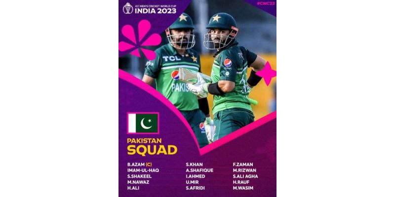 Cricket World Cup 2023 Pakistan Squad, Batters, All-Rounders, Bowlers, Wicketkeepers