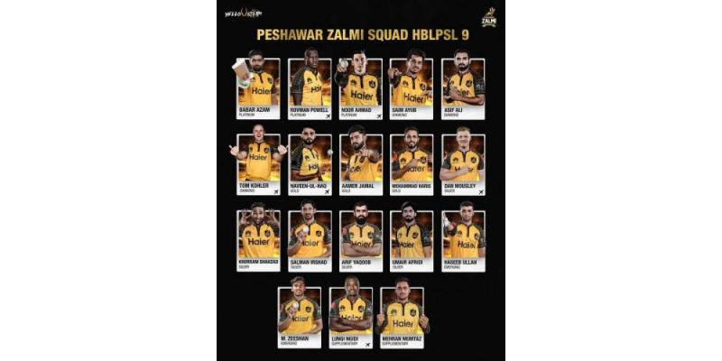 Peshawar Zalmi PSL 2024 Squad, Complete Player List For Season 09
