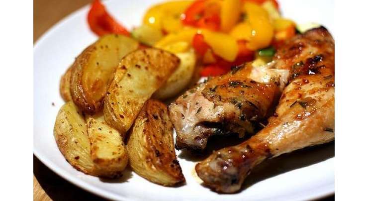 Chicken Legs And Potato Fry Recipe In Urdu