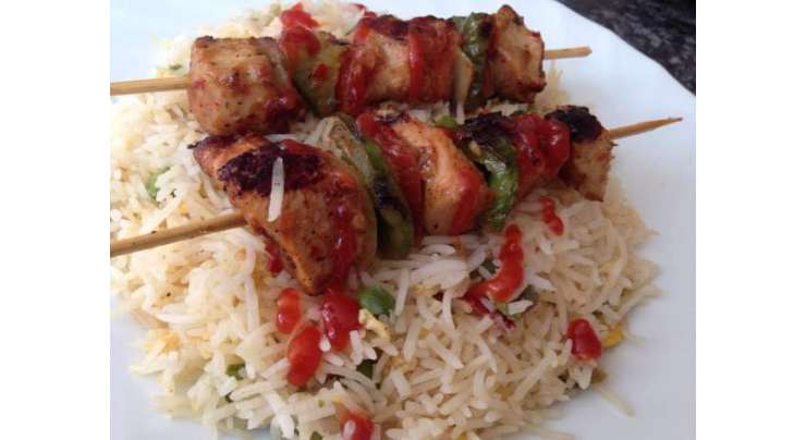 Shashlik Sticks With Rice Recipe In Urdu