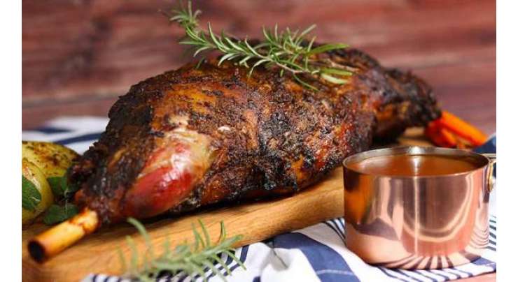 Mutton Leg Roast With Pepper Sauce Recipe In Urdu