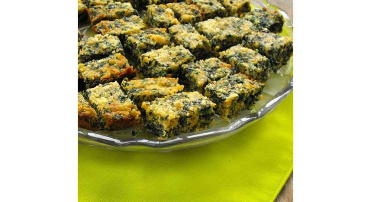 Spinach Cheese Squares Recipe In Urdu