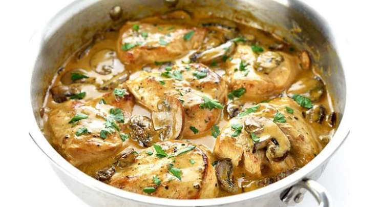Creamy Chicken In Mushroom Sauce Recipe In Urdu