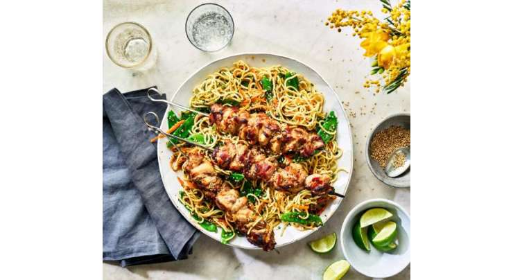 Honey Chicken Skewers With Noodles Recipe In Urdu