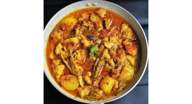 Microwave Oven Chicken Potato Korma Masala Recipe In Urdu