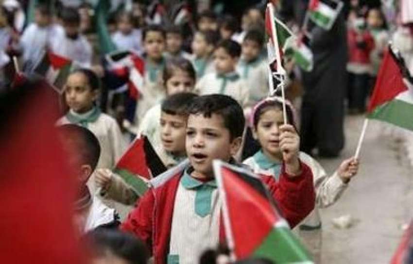 بیروت،فلسطینی بچے گزشتہ ایک ہفتے سے فلسطین پر جاری اسرائیلی ..