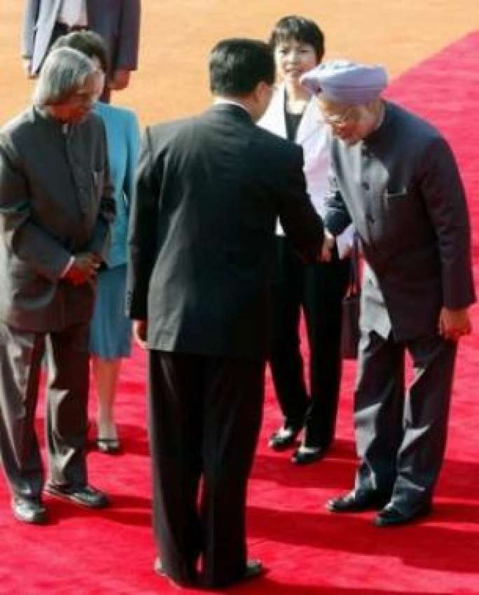 نئی دہلی، بھارتی وزیر اعظم اور صدر چینی صدر ہوجن تاؤ کا ایوان ..