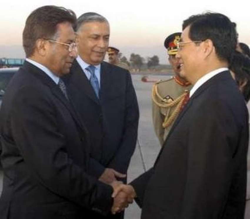 اسلام آباد ، صدر جنرل مشرف اور وزیراعظم شوکت عزیز چینی صدر ..