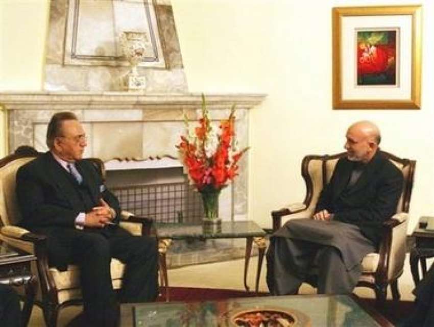 کابل، وزیر خارجہ خورشید قصوری افغان صدر حامد کرزئی سے ملاقات ..