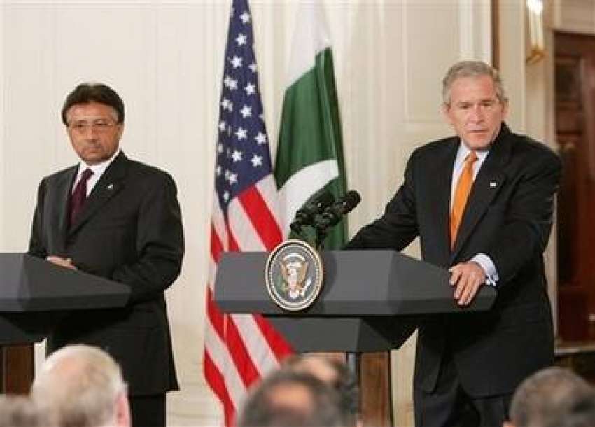 واشنگٹن،امریکی صدر بش اور صدر مشرف ملاقات کے بعد مشترکہ ..