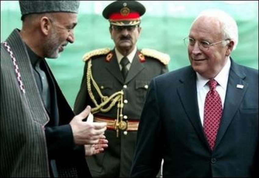 کابل،افغان صدر حامد کرزئی نائب امریکی صدر ڈک چینی سے صدارتی ..