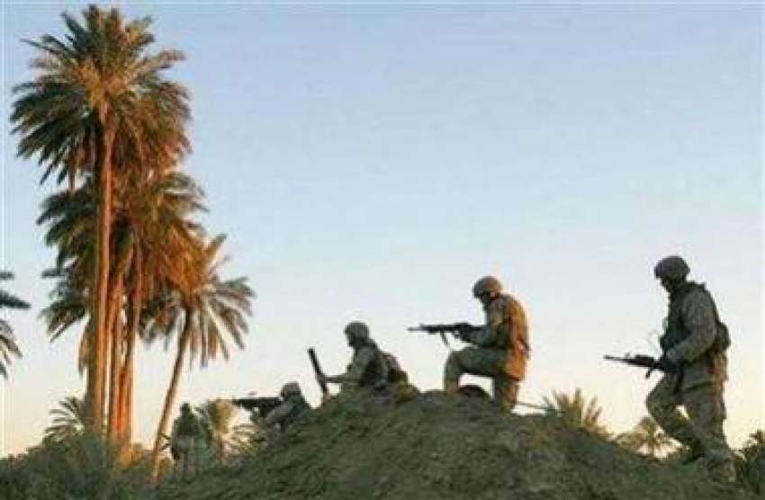 بغداد ،امریکی فوجی عراقی بارڈر پر اپنی پوزیشن سنبھال رہے ..