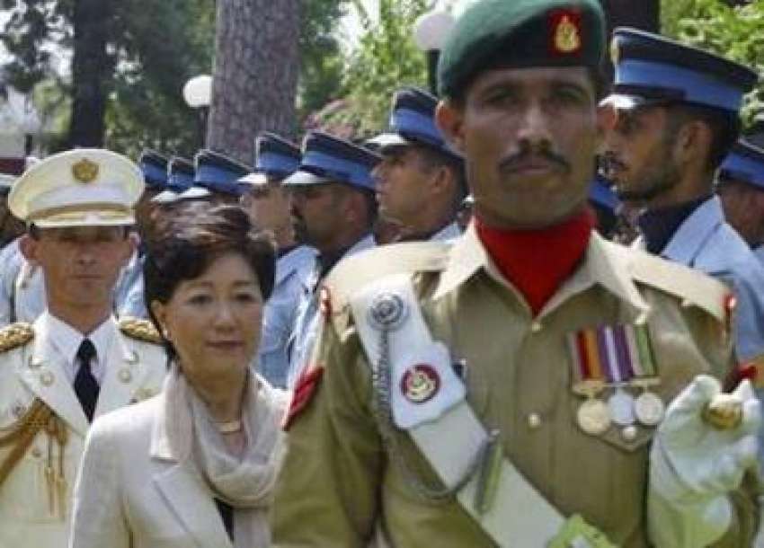 راولپنڈی،جاپانی وزیر دفاع یوریکوکوئیکی گارڈ آف آنر کا معائنہ ..