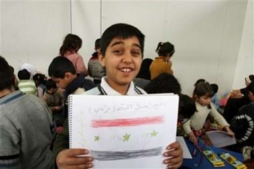 مصر،ایک عراقی بچہ اقوام متحدہ کے دفتربرائے مہاجرین میں ..