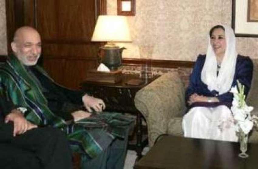 اسلام آباد، افغان صدر حامد کرزئی محترمہ بینظیر بھٹو سے ملاقات ..