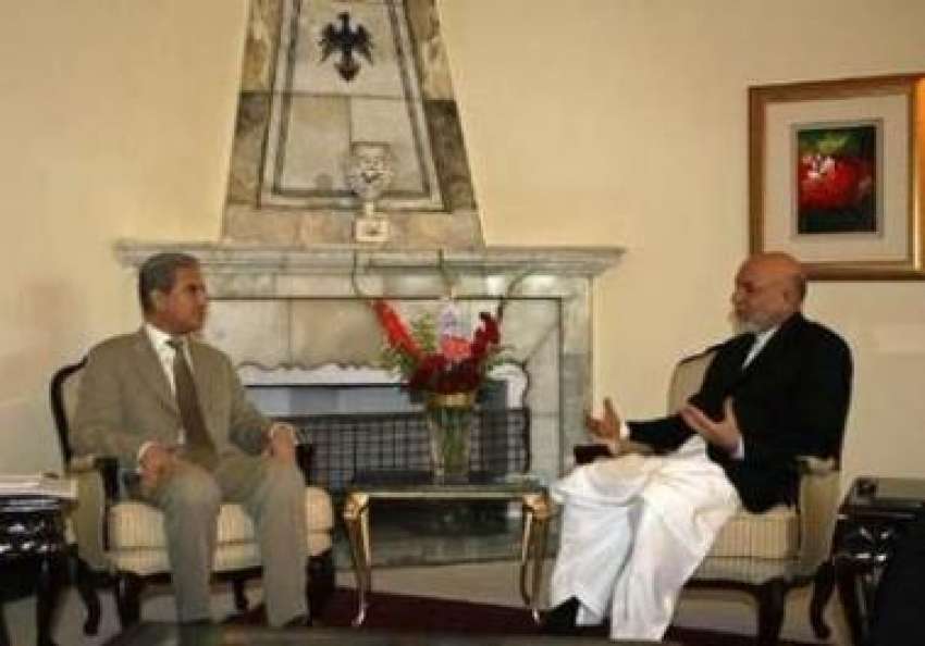 کابل، وزیر خارجہ شاہ محمود قریشی افغان صدر حامد کرزئی سے ..
