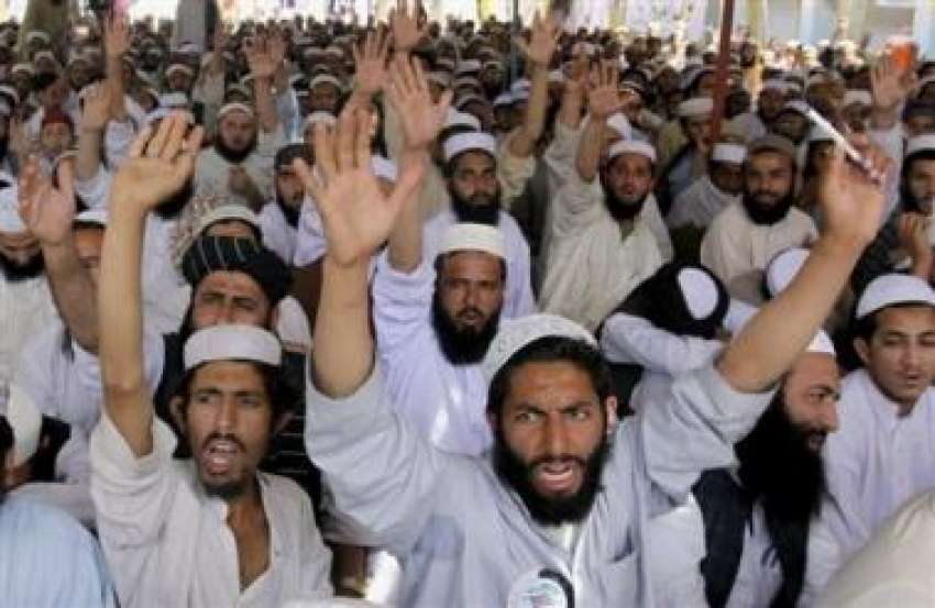 پشاور،جمعیت طلبا اسلام کے کارکن امریکی حملوں کیخلاف احتجاج ..