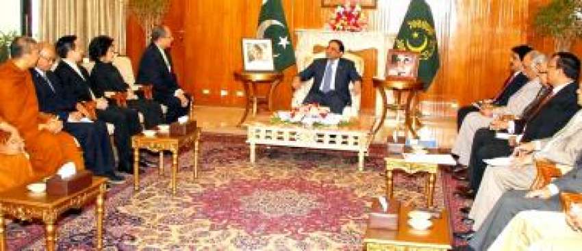 اسلام آباد، صدر آصف علی زرداری سے بدھ مت کے رہنماوں کا وفد ..
