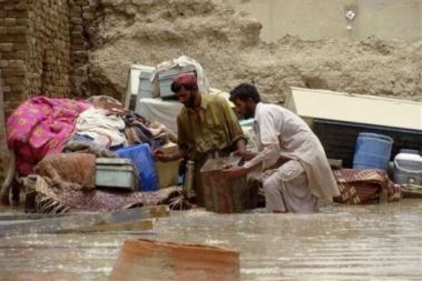 بلوچستان کے علاقہ بختیارآباد میں شہری سیلاب کے باعث تباہ ..