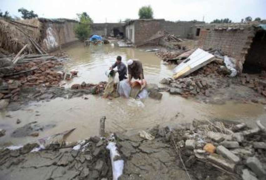 پشاور، دو شخص مون سون کی بارشوں کے باعث سیلاب سے تباہ ہونیوالے ..