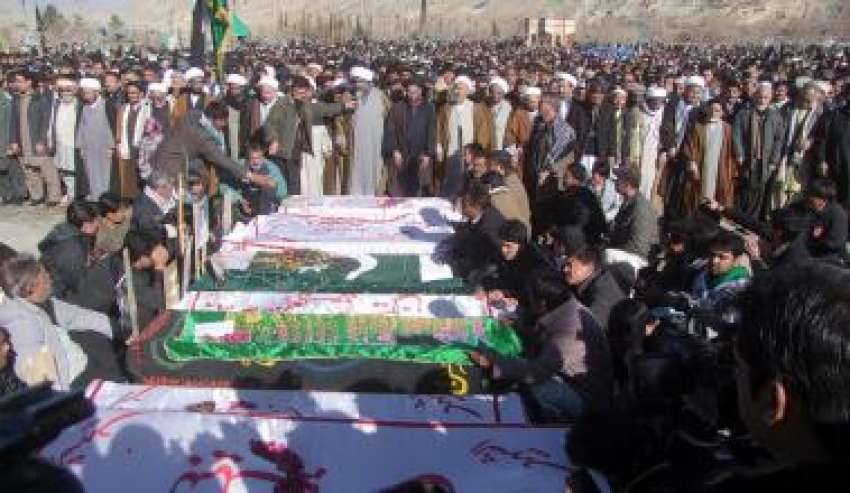 کوئٹہ، سانحہ علمدار میں جاں بحق ہونیوالے افراد کی نماز جنازہ ..