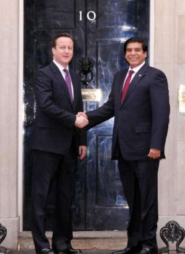 لندن، برطانوی وزیراعظم ڈیوڈ کیمرون پاکستانی ہم منصب راجہ ..