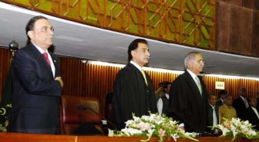 اسلام‌آباد، پارلیمنٹ کے مشترکہ اجلاس میں صدر آصف زرداری، ..