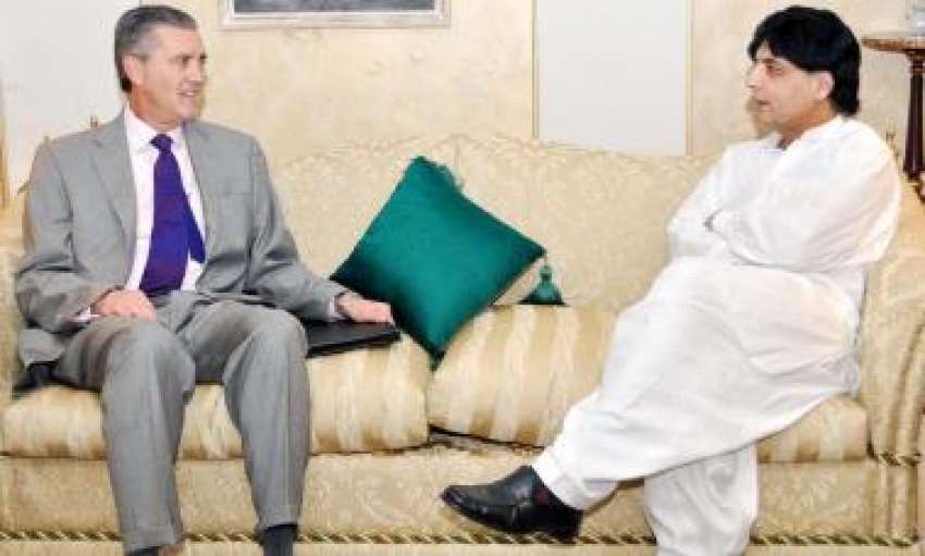 اسلام آباد، امریکی سفیر رچرڈ اولسن وزیر داخلہ چوہدری نثار ..