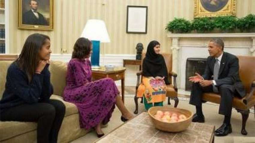 واشنگٹن: امریکی صدر باراک اوبامہ سے ملالہ یوسف زئی ملاقات ..