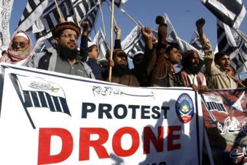 پشاور، جماعت الدعوة کے کارکن ڈرون حملوں‌کیخلاف احتجاج ..