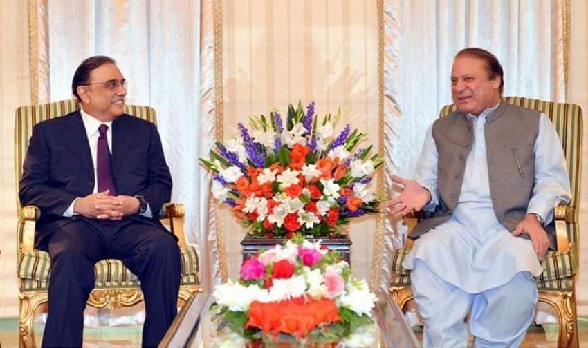 اسلام آباد: وزیر اعظم نواز شریف سے آصف زرداری ملاقات کر رہے ..
