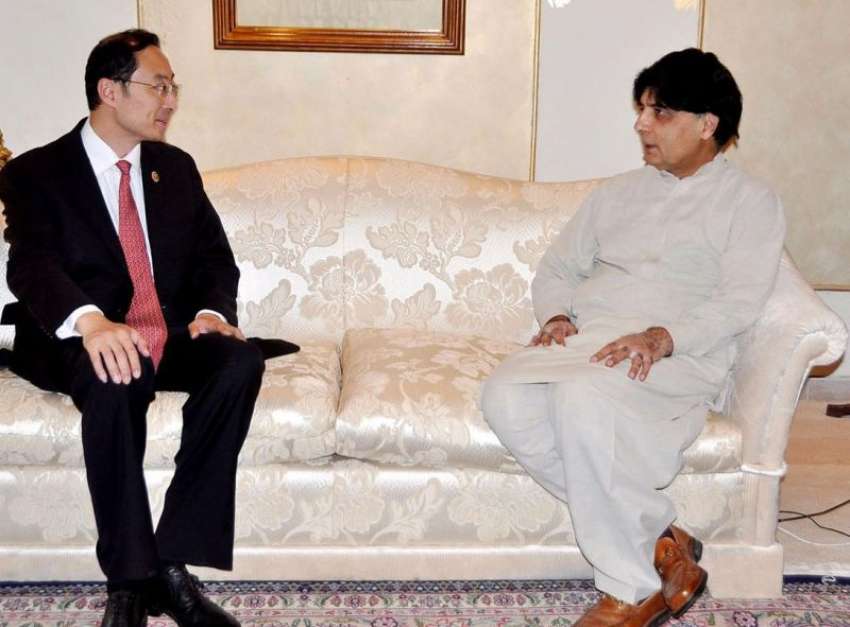 اسلام‌آباد، چینی سفیر سن وائی ڈونگ وزیر داخلہ چوہدری نثار ..