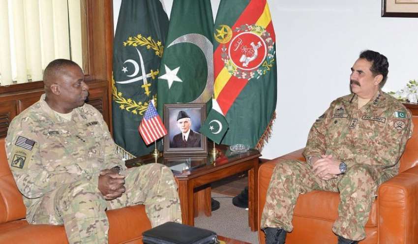راولپنڈی، امریکی سینٹ کام کمانڈر جنرل لائیڈ آسٹن جنرل ہیڈ ..